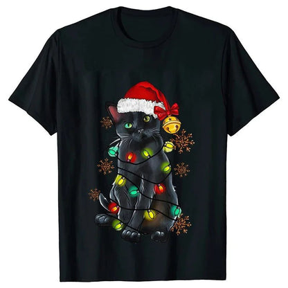 Funny Cat Christmas T-Shirt for Men