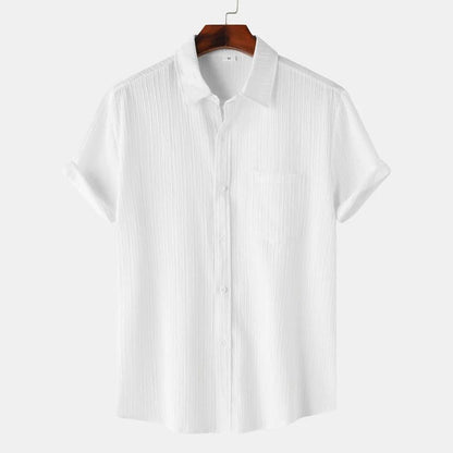 Men's Green Linen Short Sleeve Shirts
