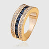 Elegant 18k Gold Real Diamond Sapphire Ring