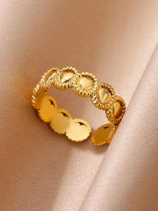 Vintage Gold Adjustable Stainless Steel Rings