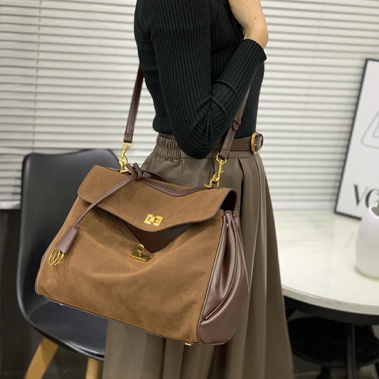 2024 Retro Suede Messenger Bag for Women