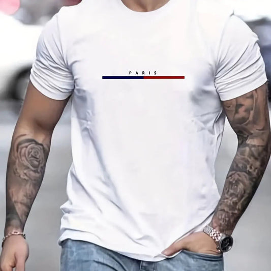 Men's 100% Cotton Paris Short Sleeve T-Shirt