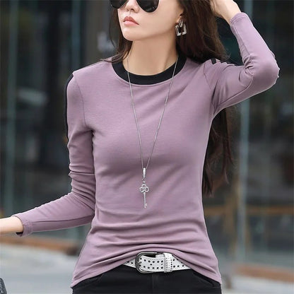 Trendy Long Sleeve Cotton T-Shirts for Women