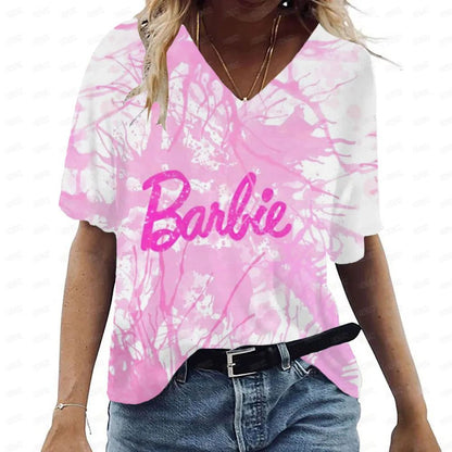 Anime V-Neck Summer T-Shirt for Women