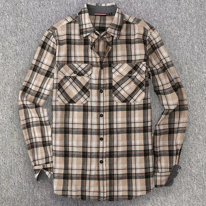 Men's Casual Long Sleeve Plaid Flannel Shirt