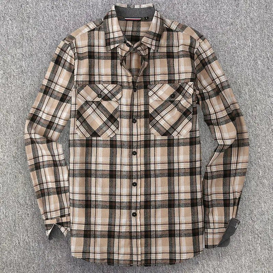 Men's Casual Long Sleeve Plaid Flannel Shirt