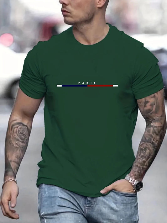 Men's 100% Cotton Paris Short Sleeve T-Shirt