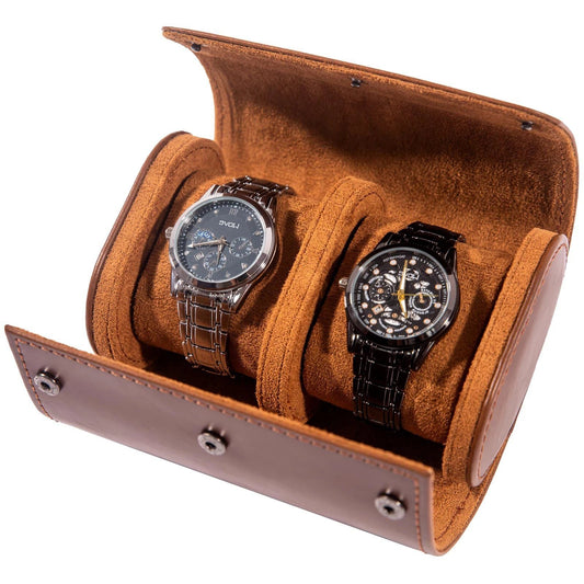 Classic Leather Watch Travel Case for Men