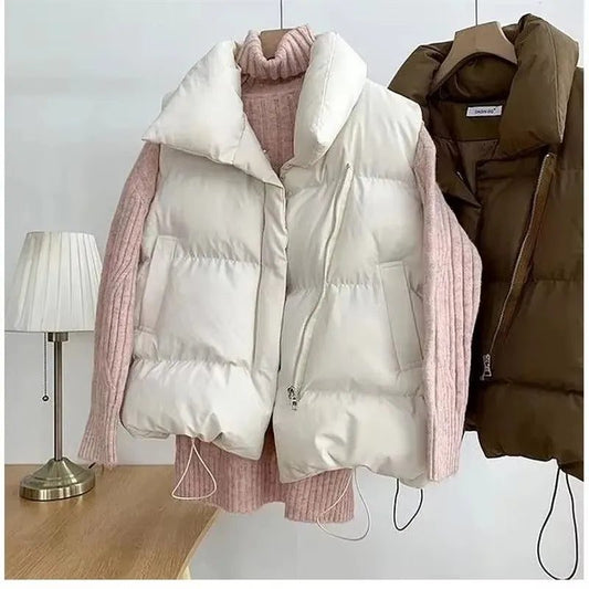 Women’s Warm Cropped Puffer Vest Jacket