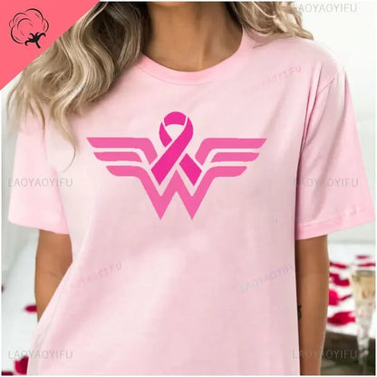 Empower Women: Cotton T-Shirt for Cancer Awareness