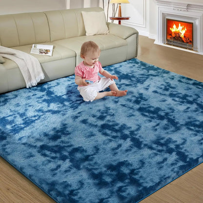 Soft Silk Wool Shag Area Rug