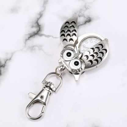 Vintage Owl Pocket Watch Keychain Gift