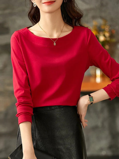 Trendy Long Sleeve Cotton T-Shirts for Women