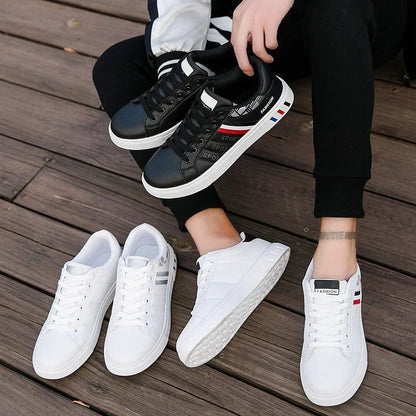 2024 Men's Casual Lace-Up White Sneakers