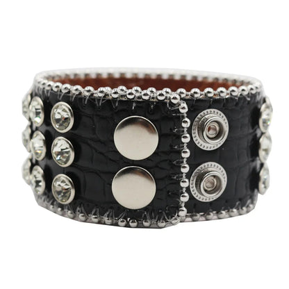 Punk Western Rhinestone Link Chain Bracelet