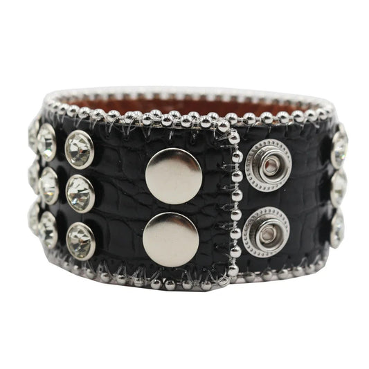 Punk Western Rhinestone Link Chain Bracelet