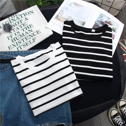Casual Striped Long Sleeve Tee for Women