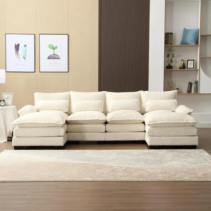Modern 110” U-Shaped Sectional Sofa Couch