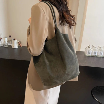 2024 Suede Shoulder Bags: Versatile High-Capacity Tote
