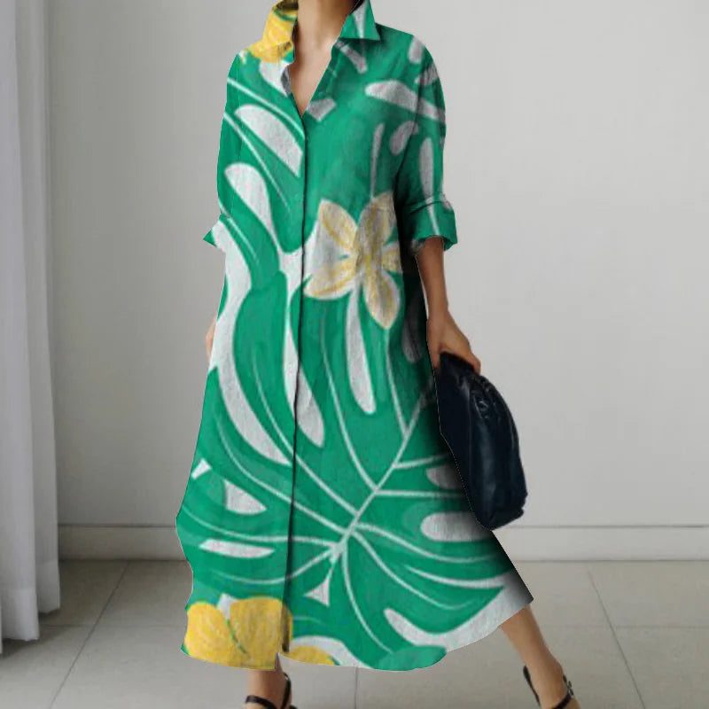 2024 Summer Hawaiian Print Women Dress Shirts