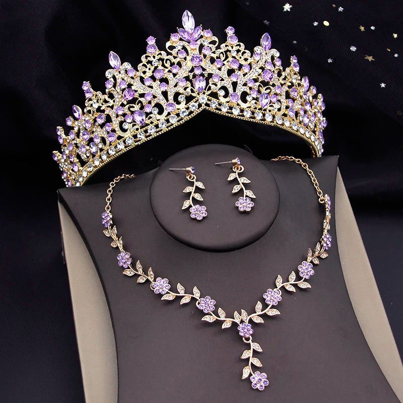 Elegant Baroque Bridal Crown Jewelry Set