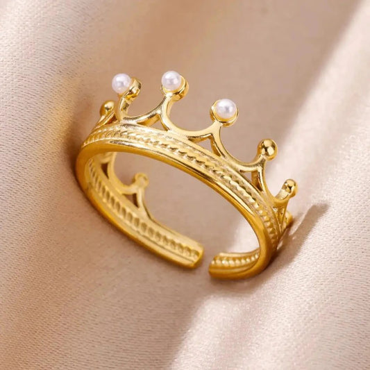 Vintage Gold Adjustable Stainless Steel Rings