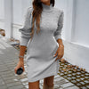Elegant Women’s Turtleneck Beaded Sweater Dress