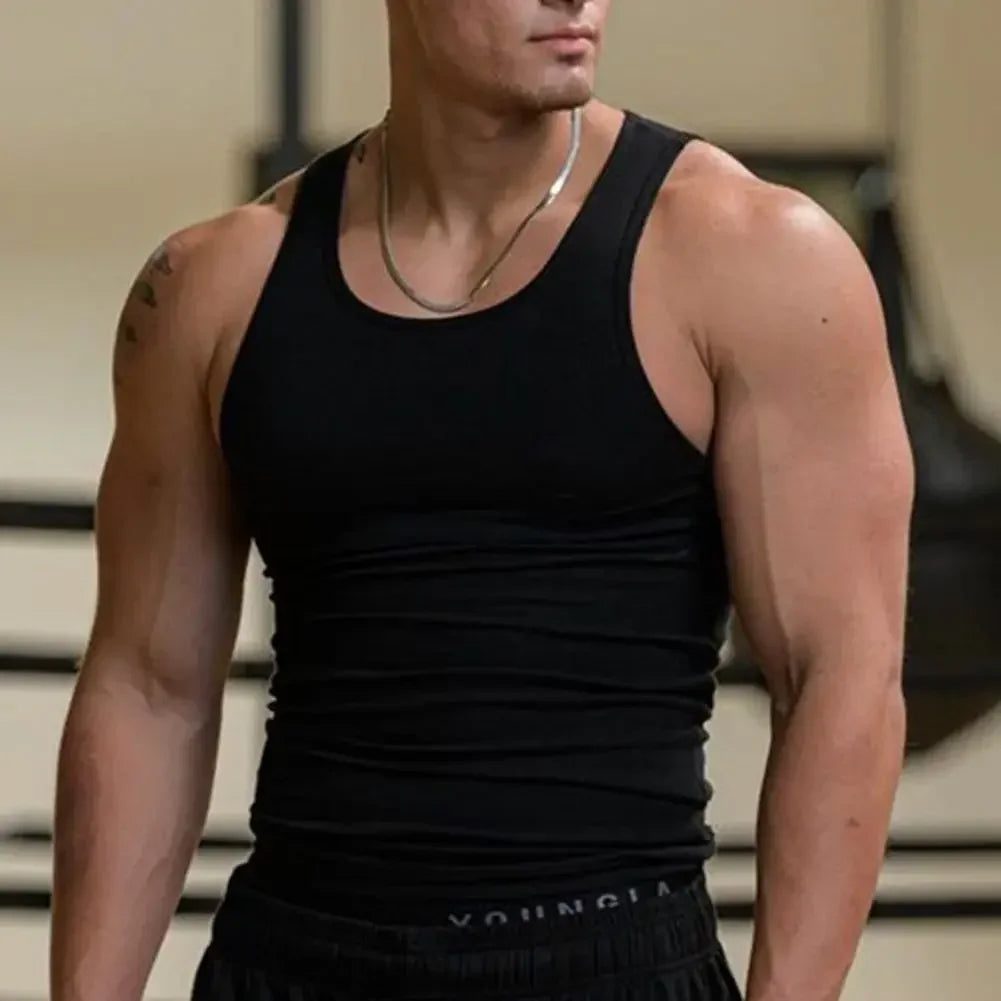 Men's Ribbed Sleeveless Tank Top for Summer