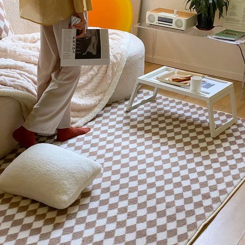 Japanese Style Plaid Carpets for Living Room