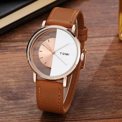 Unisex Quartz Watch with Transparent Dial