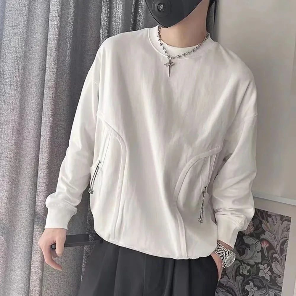 Trendy Y2K Men's Long Sleeve Pocket T-Shirt