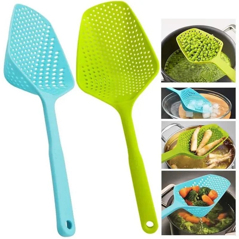 Versatile Silicone Slotted Spoon and Ice Scoop