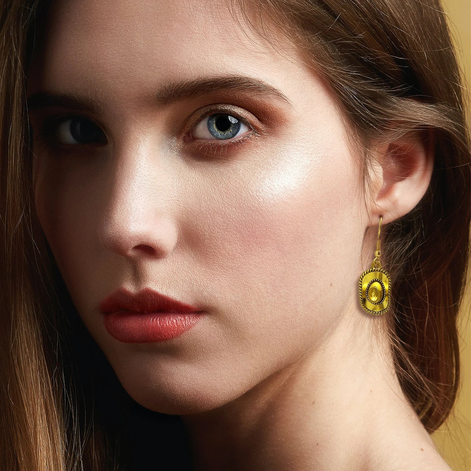 Vintage Cowboy Hat Dangle Earrings for Women
