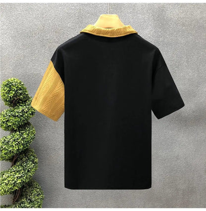 Men's Summer Contrast Pocket Polo T-Shirt