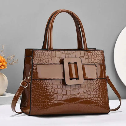 Luxury Crocodile Pattern Crossbody Handbag for Women