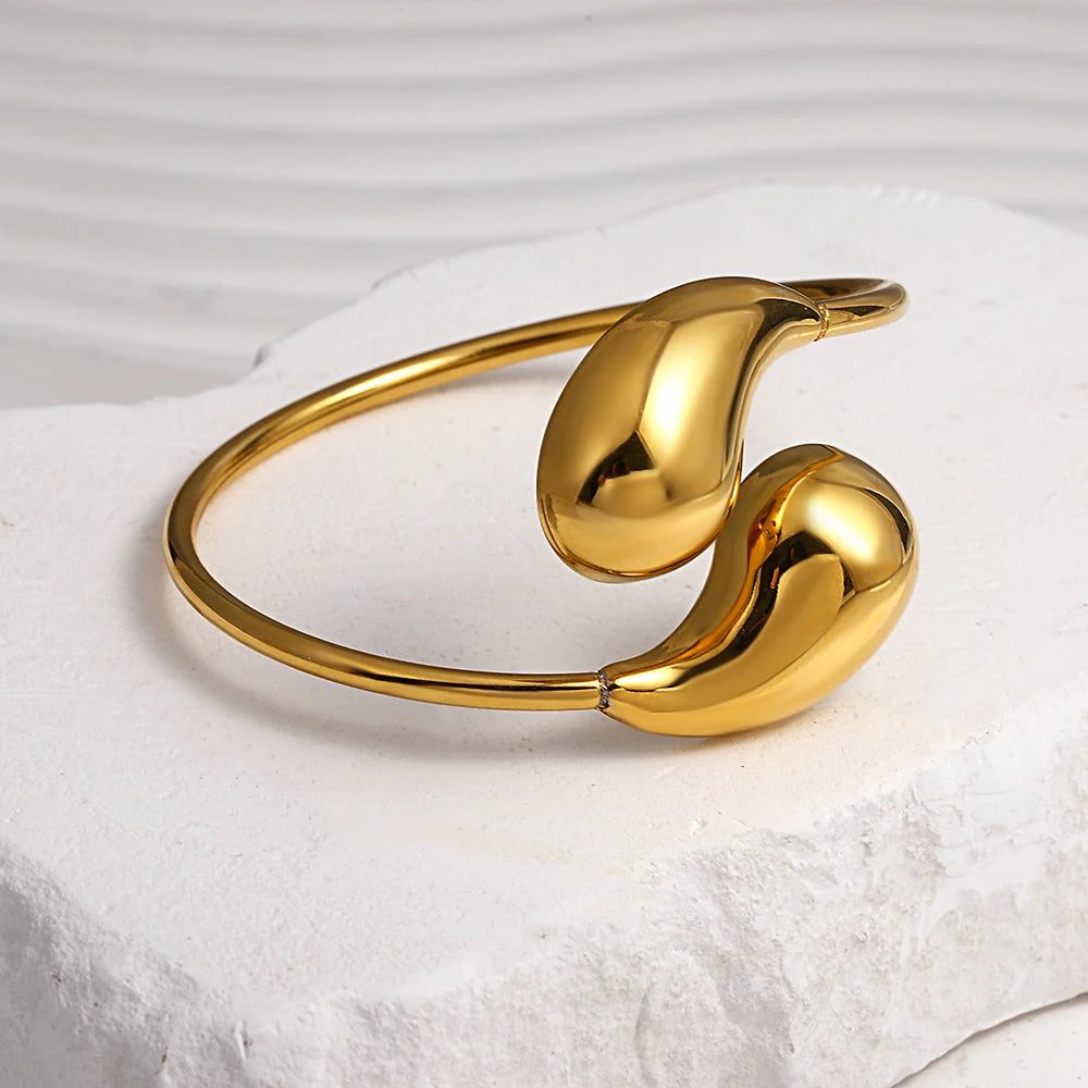 Waterproof 18K Gold Plated Cuff Bracelet