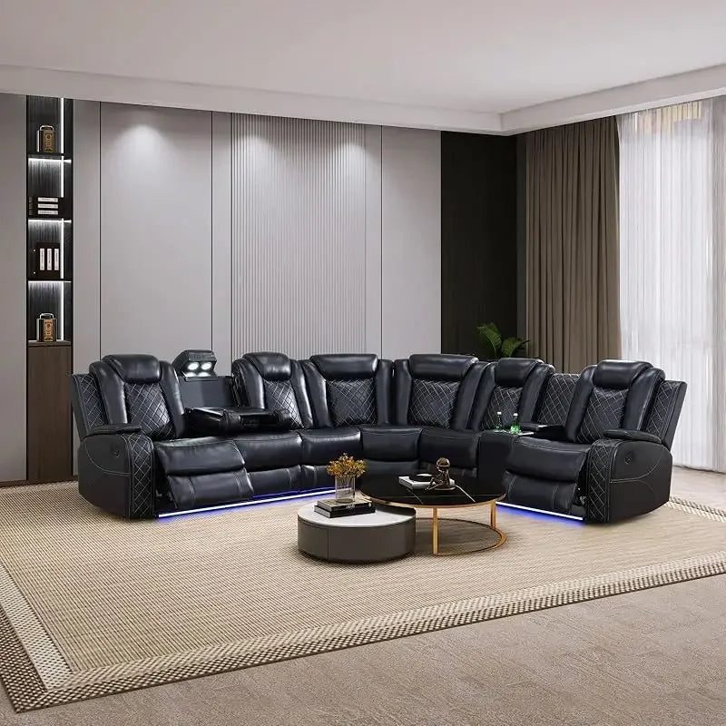 LED Recliner Sofa Set for Living Room