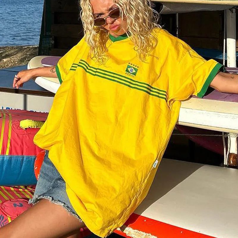 Stylish Yellow Oversized T-Shirt for Women