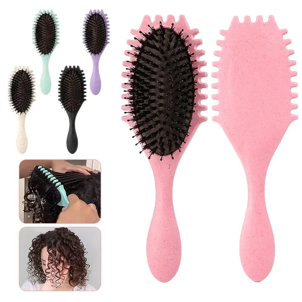 Detangling Boar Bristle Brush for Curly Hair
