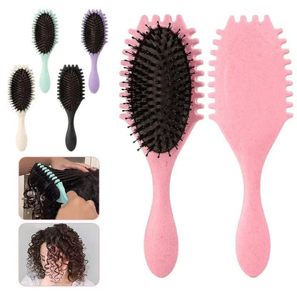 Detangling Boar Bristle Brush for Curly Hair