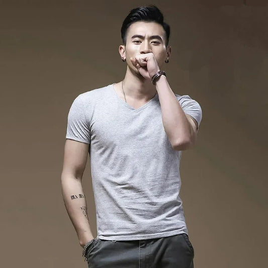 2024 Men's V-Neck Modal Short Sleeve T-Shirt