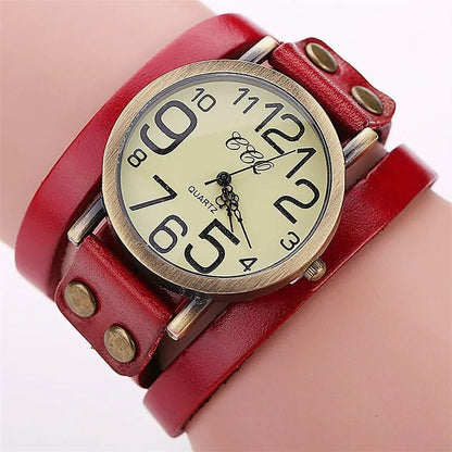 Vintage Unisex Arabic Dial Leather Watches