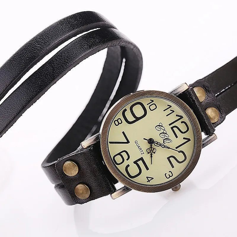 Vintage Unisex Arabic Dial Leather Watches