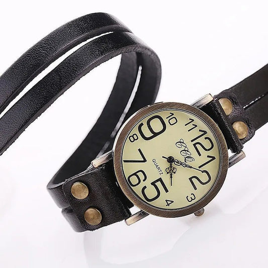 Vintage Unisex Arabic Dial Leather Watches
