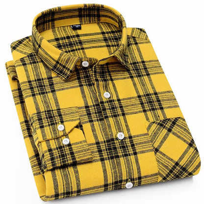 Men's Flannel Plaid Shirt for Autumn 2024