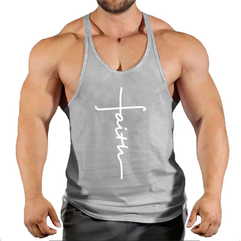 Men's Cotton Sleeveless Gym Tank Top Fitness