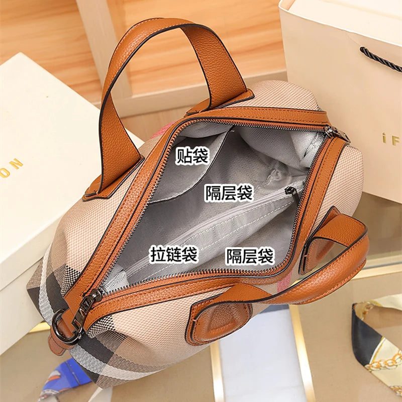 2024 Luxury Plaid Canvas Crossbody Handbags
