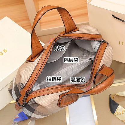 2024 Luxury Plaid Canvas Crossbody Handbags