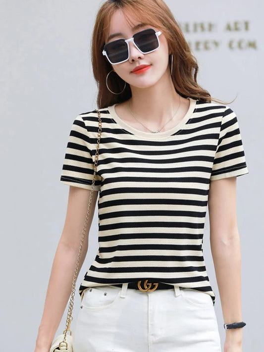 2024 Women’s Casual Striped T-Shirt Summer