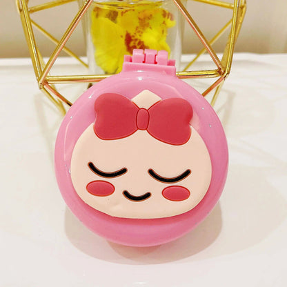Portable Cartoon Folding Hair Brush with Mirror